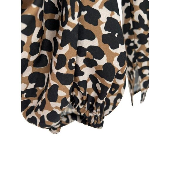 Eloquii Plus Size Blouse Size 20‎ Animal Print Ruched L/S V-Neck Casual Work - Picture 13 of 15